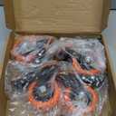 Caster Wheels Heavy Duty 3 Inch Stem Caster 1/2"-13 x 1(Stem Diameter 1/2", Stem Length 1"), Safety Locking Caster Set of 4, Industrial Castor Wheels for Cart,Furniture, Orange