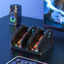 4-Bit Charging Dock for Nintendo Switch 2 Controller (2025 Release), Magnetic Design Switch 2 Charge Station with a Type-C Charging Cable, 4 Game Cards & 4 SD Cards Storage (Lying-flat 3)