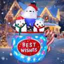 6FT Christmas Inflatables Outdoor Decs, Inflatable Polar Bear and Penguins in The Cup, Built-in Colorful LED Light, Blow Up Yard Decor for Lawn Garden Indoor Xmas Party, for Him, Her
