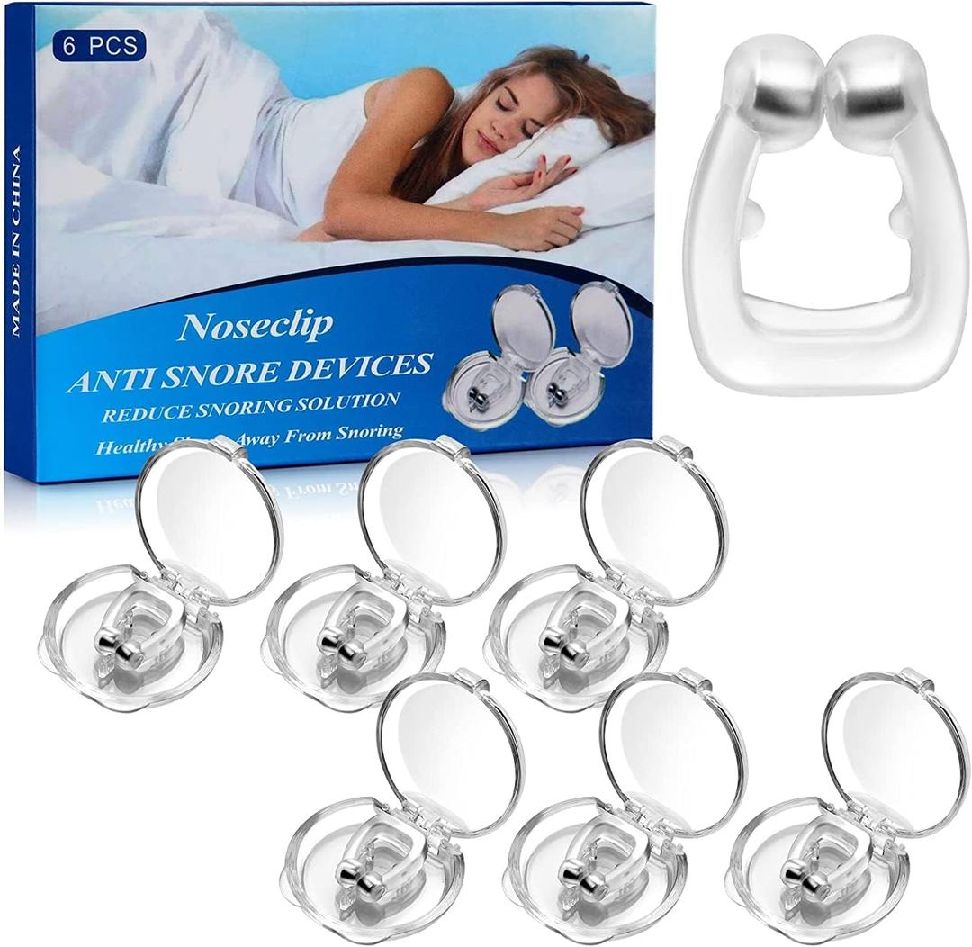 MS Esther Snore Stopper 6PcsAnti Snoring Devices, Silicone Magnetic Anti Snoring Nose Clip, Effective to Stop Snoring, Quieter Restful Sleep, Pack of 6