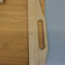 Breakfast Bed Tray for Eating - Raised Food Table Up to 9.5" on Lap Sofa - Adjustable Bamboo Serving Tray - Portable Snack Platter with Folding Legs Ideal for Bedroom Picnic (Medium, Natural)