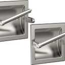 Toilet Paper Holder 2 Pack, Recessed Pivoting Toilet Paper Holder Wall Mount Stainless Steel for Large Rolls in Bathroom (Brushed Nickel)