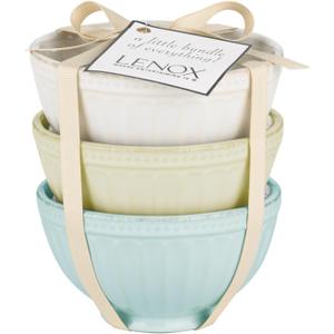 Lenox 858038 French Perle Groove Assorted Mini 3Pc Bowls (Multicolor)