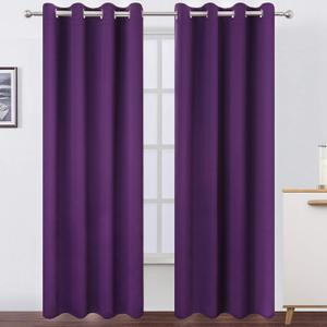LEMOMO Purple Thermal Blackout Curtains/52 x 95 Inch/Set of 2 Panels Room Darkening Curtains for Bedroom