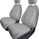 FH Group Custom Fit Car Seat Covers Specifically Made for 2017-2022 Honda CR-V LX EX EX-L - Water Resistant Ultaflex Neoprene, Front Set Solid Gray, Automotive Seat Cover