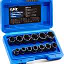 Orion Motor Tech Impact Nut and Bolt Extraction Tool Set, Rusted Damaged Stripped Nut and Bolt Remover Tool Kit, Nut Bolt Extractor Socket Set in 13 SAE and Metric Sizes for 3/8 Inch Drive with Case