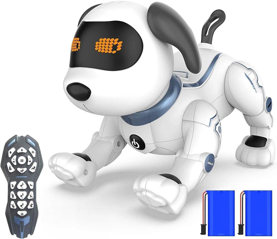 Robot Dog Toys for Kids, Remote Control Stunt Programmable Robot Puppy Toy Dog Interactive with Commands Sing, Dance, Bark, Walk Electronic Pet Dog for Boys Girls Gifts (White)