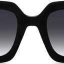 SOJOS Vintage Oversized Square Sunglasses for Women,Retro Womens Luxury Big Large Sun Glasses UV400 SJ2194 (Black Frame/Grey Grading Lens)