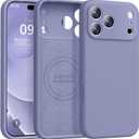 Ktele Magnetic for iPhone 17 Pro Case [Compatible with Magsafe] [Premium Silicone Satin-Smooth Touch] Slim Shockproof Anti-Scratch Microfiber Lining Case, 6.3 inch, Lavender Grey