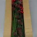 HyeFlora 17 PCS Christmas Norfolk Pine Stems with Small Pinecones and Red Berries Branches,19 Inch Real Touch Artificial DIY Greenery Pine Needles, Faux Cedar Pines Picks for Wreath Garland Xmas Décor