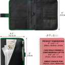 Glove Box Compartment Organizer - Car Document Holder - Owner Manual Case Pouch - Vehicle Storage Wallet for Registration & Insurance Card - Premium Auto Paperwork Holder - Log Book included - Green