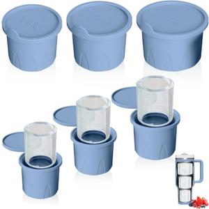 Stanley Ice Mold,3 Pcs Silicone Hollow Cylinder Ice Mold With Lid,for 20-40 oz Stanley Cup,Chilling Whiskey, Cocktails, Drinks,Coffee, Easy Fill and Release(Blue)