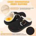 JOINFREE Toddler Slippers Warm Kids Girl Fuzzy House Mules Slippers Boys Wide Toe Slip On Moccasins Slipper Bedroom Memory Foam Home Clogs Shoes Indoor Outdoor Loafers (Black)