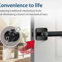 4-in-1 Smart Fingerprint Door Knob Lock - No App Required, Door Locks for Bedrooms & Offices, Finger Print Door Knobs with Keypad & Code