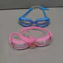 COOLOO Kids Swim Goggles, 2 Packs Swimming Goggles for Kids Girls Boys and Child Age 4-16 (03.blue/Clear Lens&light Pink/Clear Lens)