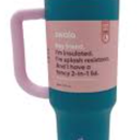 Owala Stainless Steel Triple Layer Insulated Travel Tumbler with Spill Resistant Lid, Straw, and Carry Handle, BPA Free, 40 oz, Dusty Pink