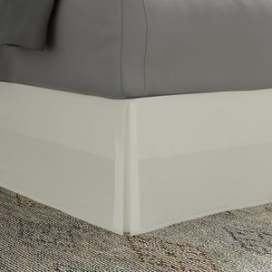 Today’s Home Classic Tailored Bed Skirt Dust Ruffle, Microfiber, 14" Drop Length, Queen, Ivory