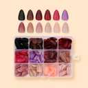 2 x 12 Colors Press on Nails Solid Color Fake Nails Short Almond False Nails Pure Color Glue on Nails Reusable Artificial Acrylic Nail Full Cover Glossy Stick on Nails for Women Girls Manicure 288Pcs (0.04 Fl Oz (Pack of 24), MH01)