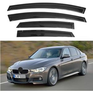 IG Window Visors Fit for 2012-2018 BMW 3 Series Sedan, Out-Channel Rain Guards Vent Wind Deflectors 4PC, Car Accessories for 12-18 BMW 323 325 328 330 335 M3