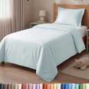 Duvet Cover Twin/Twin XL Size Set - Extra Soft Twin/Twin XL Duvet Cover 68" x 90" with 1 Pillow Sham - Hotel Luxury, Easy Care, Fade Free with Zipper Closures & Ties - Comfy & Breathable (Ice Blue)