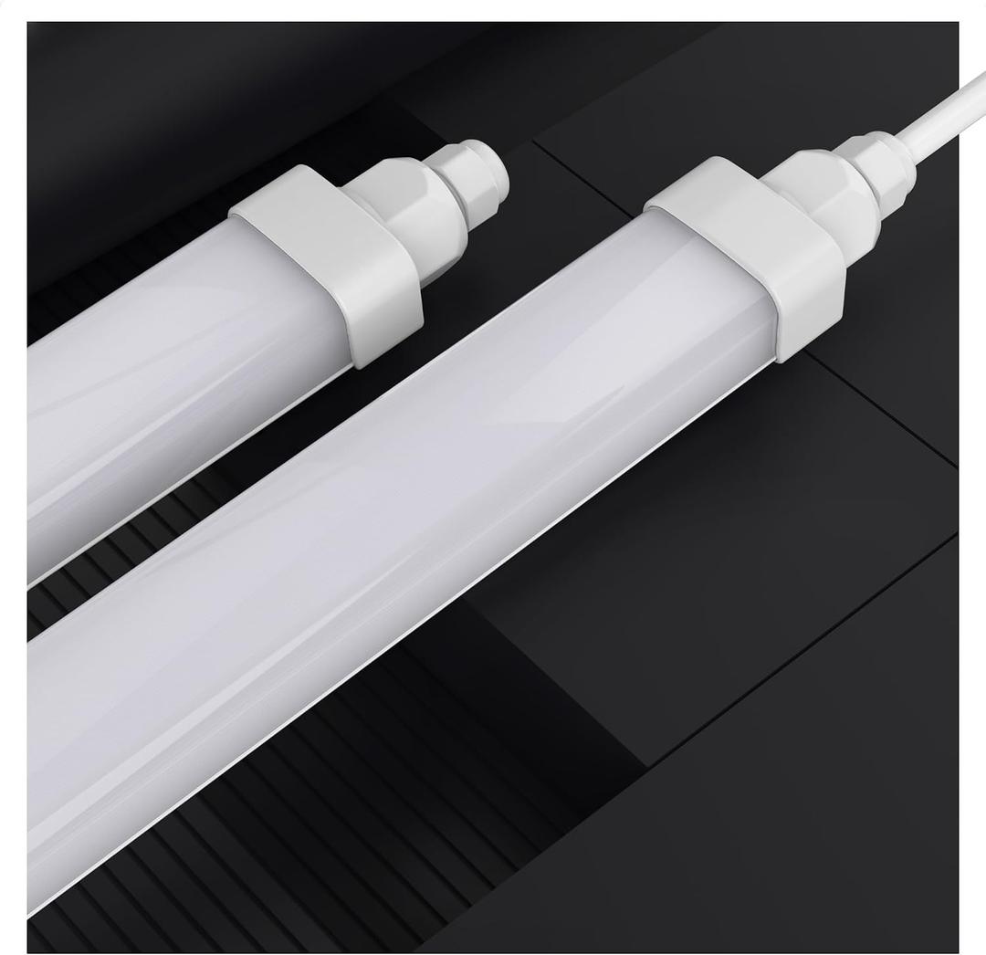 2PCS 4FT LED Plug in Ceiling Light, Utility Linkable LED Shop Lights 5000K 4000LM 36W IP65 Waterproof Under Cabinet Light Triproof Tube Lamp for Garage Workshop Office