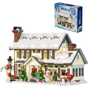 Beamryx Winter Christmas Holiday House Building Set, Holiday Village Blocks, Christmas House Gifts for Adults and Teen (1431pcs)