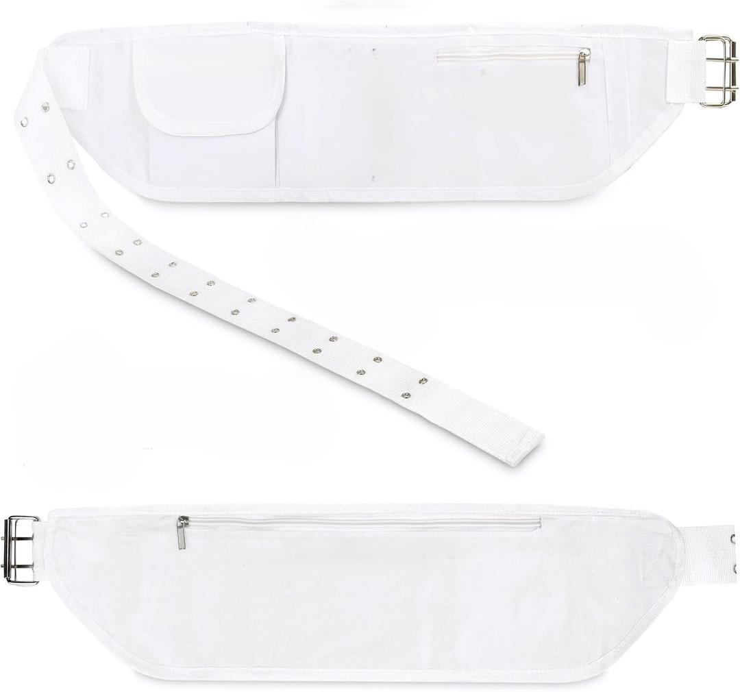 Generic Ihram Belt for Hajj and Umrah - Adjustable Size with Front Pockets and Zippered Compartments