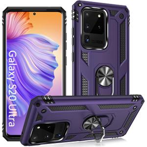 ADDIT Phone Case for Samsung Galaxy S20 Ultra Case Samsung S20 Ultra Phone Case, Military Grade, Heavy Duty, with Stand Ring, Support Magnet Car Mount for Samsung Galaxy S20 Ultra Case Purple