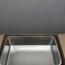 Low Entry Litter Box for Senior Kittens Disabled Cats - Stainless Steel High Sided Enclosed Easy Step in Entry - Large Metal Kitty Litter Box Easy to Clean(23.6x15.7x5.9)