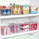 Vtopmart 6 PCS Clear Plastic Storage Bins, Pantry Organizer Containers with Handle for Refrigerator, Fridge, Cabinet, Kitchen, Countertops, Cupboard, Home Organization and Storage, XL