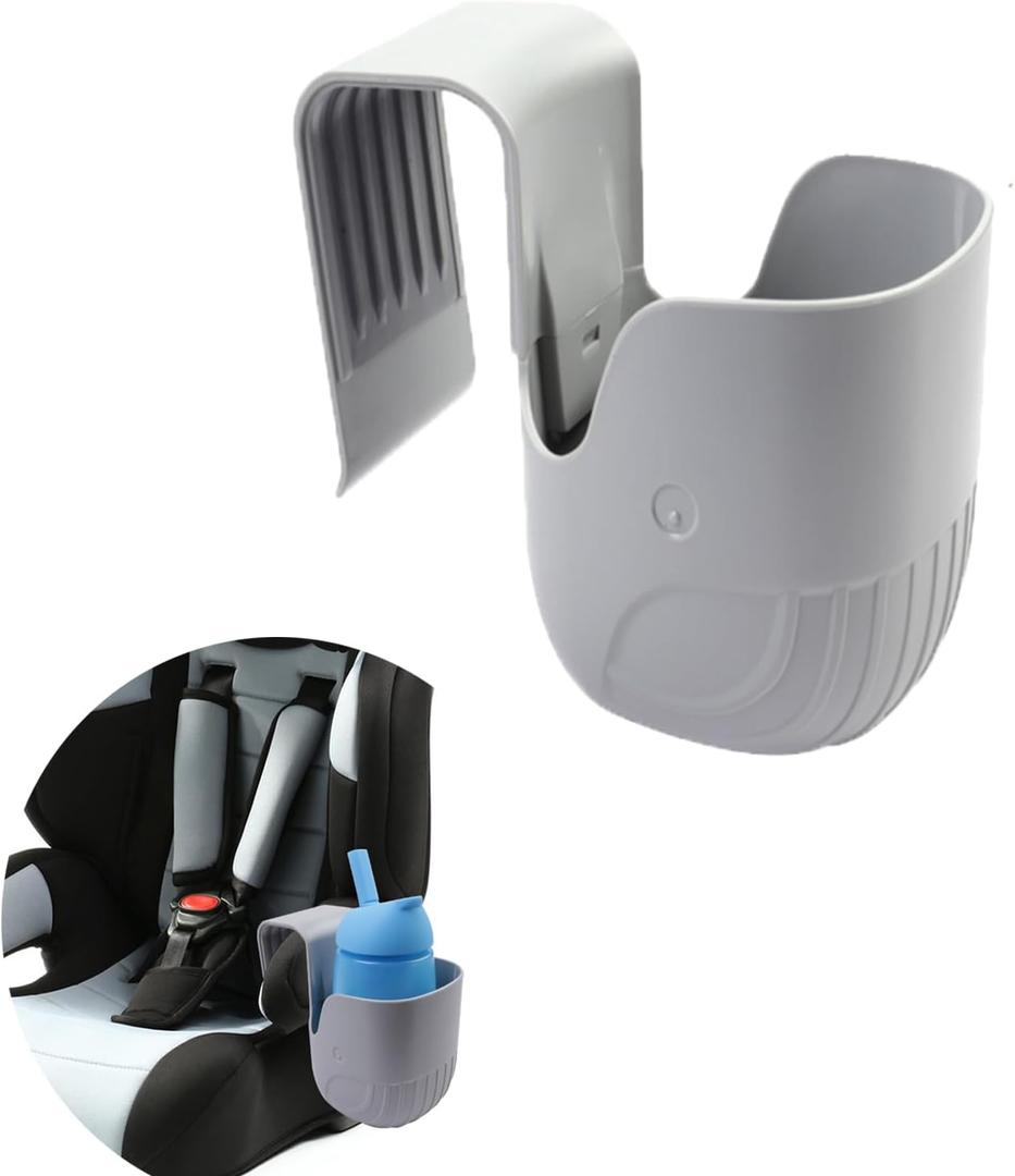 Child Cup Holder for Convertible Car Seats, Car Seat Cup Holder, Baby Stroller Cup Holer Wheelchair Cup Holder, Child Cup Holders Compatible with The Majority of Car Seat Models  Grey
