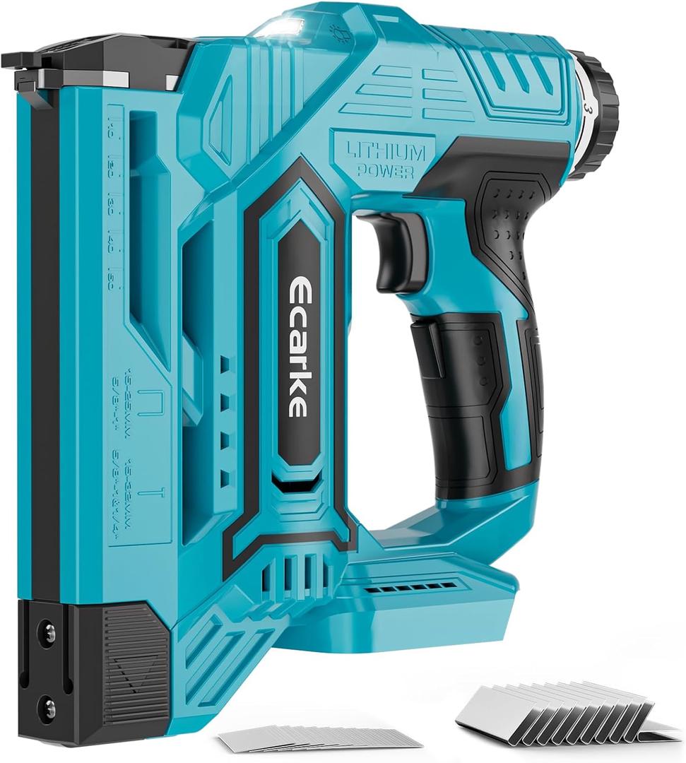 Ecarke Cordless Brad Nailer 2-in-1 Compatible with Makita 18V Battery, 18 Gauge Nail Gun 5/8 to 1-1/4 Inch with 2000 Nials for Wood Carpentry, Powered Electric, 2 Mode, Tool Only