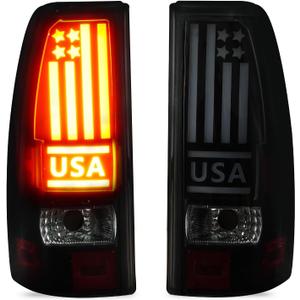 LED Tail Light for Chevy Silverado 1500 2500 1999-2002, Silverado 1500 2500 HD 2001-2002, GMC Sierra 1500 2500 1999-2003, Sierra 1500 2500 HD 2001-2003 Rear LED Taillight Assembly Smoked Lens