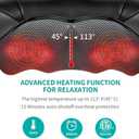Nekteck Shiatsu Neck and Back Massager with Soothing Heat, Electric Deep Tissue 3D Kneading Massage Pillow for Shoulder Leg Body Muscle Pain Relief, 3 Speed Intensities (Rechargeable)