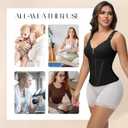 SHAPSHE Waist Trainer Corset for Women Tummy Control Sport Workout Body Shaper Vest for Women Postpartum Gym Zipper and Hooks (Black, M)