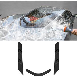 Rear Engine Bay Vent Covers for Washing fit for Corvette C8 Stingray Z51 Coupe 2020-2024 Z06/E-Ray 2023-2024,Rear Window Vent Blocks While Washing,Back Engine Bay Scoops Vent Cover Protection (Black)