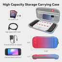 TCMOT Switch Carrying Case Compatible with 2025 Nintendo Switch 2, with 10 Games Cartridges Protective Hard Shell Travel Carrying Case Pouch for Console & Accessories, Blue