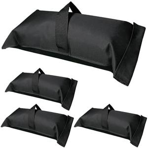 D&ONEHOS Umbrella Base Weight Fillable Sandbags, Sandbags for Weights (4 x 30LBS), Sandbag Weights for Patio Umbrella Base, Photography, Camping, Outdoor Use, Set of 4, Black(Without Sand)