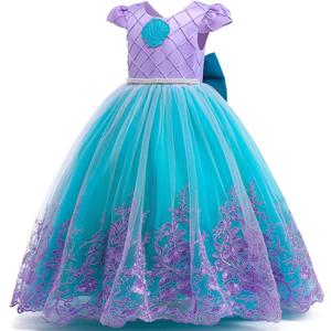 Girls Mermaid Princess Dress Kids Mermaid Costume Dress up for Ariel 4-5Years (New Pattern With Accessories)