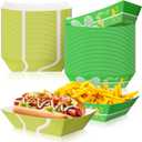 Baderke 100 Pcs 2lb Tennis Party Supplies Paper Food Trays, Disposable Serving Trays Kraft Paper Boat for Tacos Concession for Birthday Tennis Balls Sports Themed Party Favors