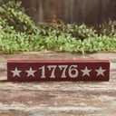 VHC Brands 1776 Wooden Sign 1.75x9, Independence Day Decor, Patriotic Text, Printed Tropical Wood Sign, Rectangle Shape, Americana, Burgundy