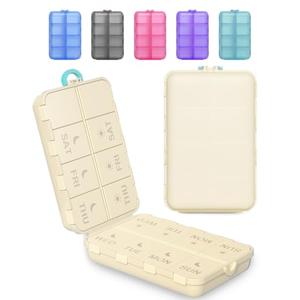 Pill Organizer Travel Medicine Case - Travel Pill Case with Etched Labels, Daily Travel Medicine Case Holder
