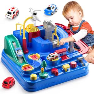 Race Track Car Toys for Kids 3 4 5 6 Years Old - City Adventures Set for Boys 3-5 Years Old, Boys Toys for Toddlers 3-4 Years with 3 Small Cars, Educational Games Gifts 3-4