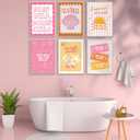 XXOUYLQ Pink Coastal Preppy Canvas Wall Art Coastal Granddaughter Print Aesthetic Room Painting Shells Oyster Posters Summer Beach Pictures Beach Club Wall Decor for Girls Room Dorm Home Unframed (16L"x12W"posters)
