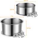 Stainless Steel Dog Bowls, ShineMe 40oz & 60oz No Spill Dog Crate Water and Food Bowls with Hanging Hook for Kennel, Cage and More, 7.0 x 3.7 & 6.2 x 2.5 Feeder Dish for Large and Medium Dogs