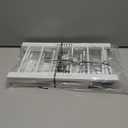 Fldofaves Dog Gate - 18"-45" Adjustable Extra Wide Metal Baby Gate to Step Over, 10" Tall Small Pet Gate with 3 Extension Kits, Pressure Mounted for Doorways & Stairs (White)