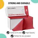 Exquisite Red 54x300 in Plastic Disposable Tablecloth Roll with Built-in Cutter - 36 Rectangle Table Covers in a Box