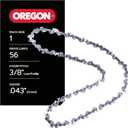 Oregon Chainsaw Chain 3/8" LP Pitch, .043" (1.1 mm) Gauge for 16" (40cm) Bar, 56 Drive Links  Low-kickback Replacement Saw Chain, Fits Greenworks, Makita, Ego, Dewalt and more