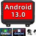 Android 13 Car Stereo Radio Compatible with Jeep Wrangler JL 2018 2019 2020 2021 Jeep Gladiator JT 2020 2021 Wireless CarPlay Android Auto 9" Touch Screen Bluetooth Audio GPS Navigation Mirror Link