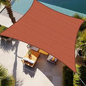 Shade&Beyond Rectangle Sun Shade Sail 13'X20' Permeable Canopy Rust Red for Patio Garden Yard Deck Pergola